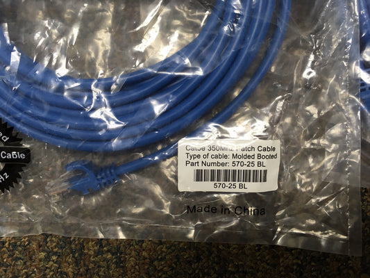 QTY 3 - CAVI CORE 570-25 BL CAVO PATCH CAT5E 4 COPPIE UTP-24 AWG 350Mhz