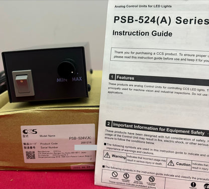 CCS PSB-524V(A) MACHINE VISION LIGHT SOURCE CONTROLLER POWER SUPPLY FOR CCS LED
