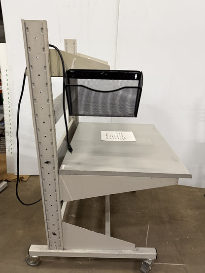 LISTA 38" W X 41" D X 60 1/2" TALL WORKBENCH / TABLE ON WHEELS / SHELVES