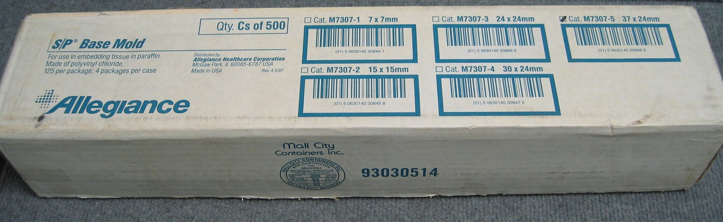 ALLEGIANCE HEALTHCARE CORP., KAT. M7307-5 37 x 24 mm Grundform