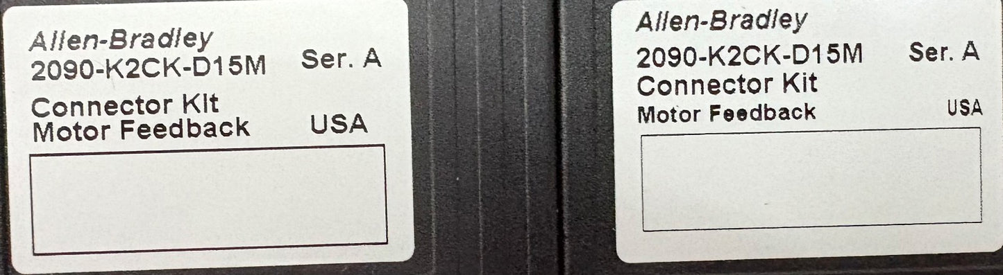 Allen Bradley 2090-K2CK-D15M Ser. A D-SUB 15 PIN MOTOR FEEDBACK CONNECTOR  QTY 2