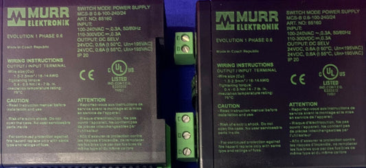 QTY 3 Murr Elektronik ARTNo.85160 MCS-B 0.6-100-240/24 Alimentatore switching