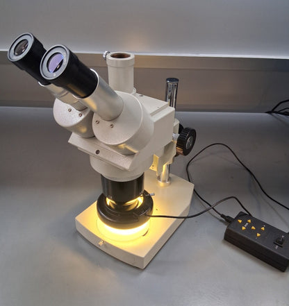 MEIJI EMT TRINOCULAR STEREO MICROSCOPE STAND LED LIGHT Missing Camera, Tube & TV