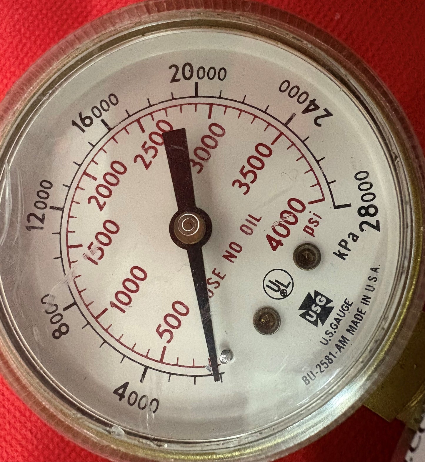 HARRIS  25-100  PRESSURE COMPRESSED GAS REGULATOR  650L  WITH  2 USG GAUGES
