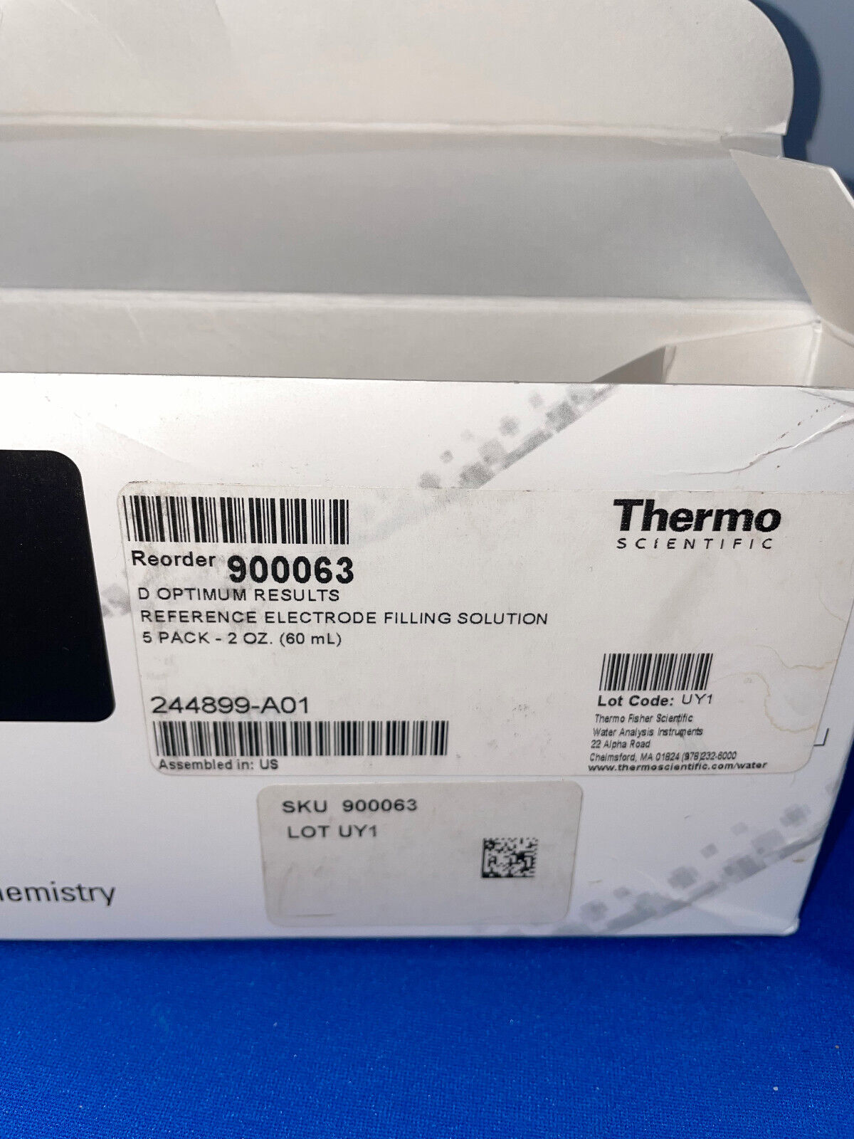 THERMO SCIENTIFIC, SOLUCIÓN DE LLENADO DE ELECTRODOS DE REFERENCIA, PAQUETE DE 5, FALTA UNO