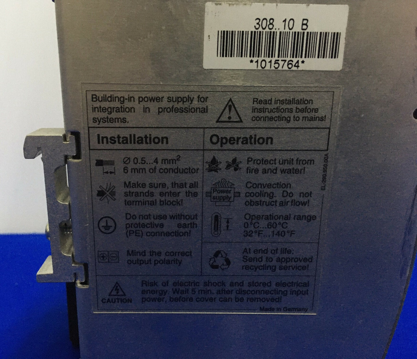 SOLA SDN 4-24-100 SDN4-24-100 ALIMENTATORE PER GUIDA DIN 115/230VAC 2.0/1.1A 50/60HZ