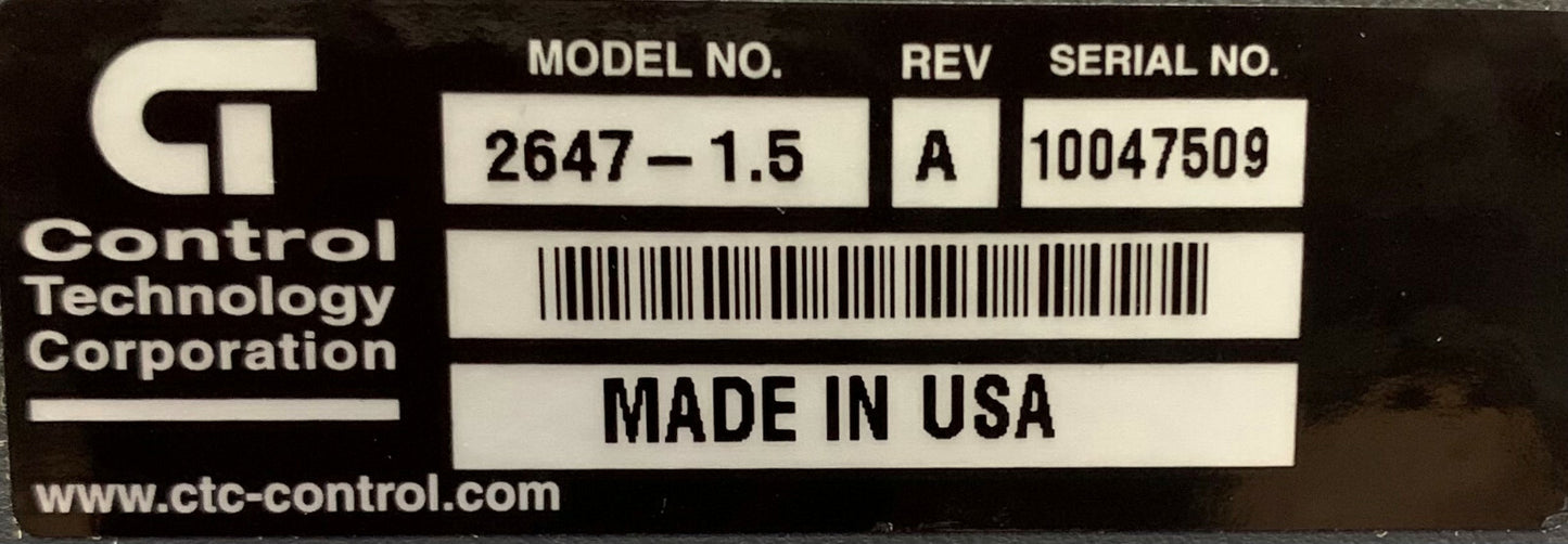 CTC コントロール テクノロジー コーポレーション 2647 - 1.5 A サーボ マルチプロ オートメーション コントローラー