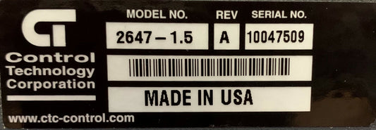 CTC Control Technology Corp 2647 - 1.5 A Servo MultiPro Automation Controller
