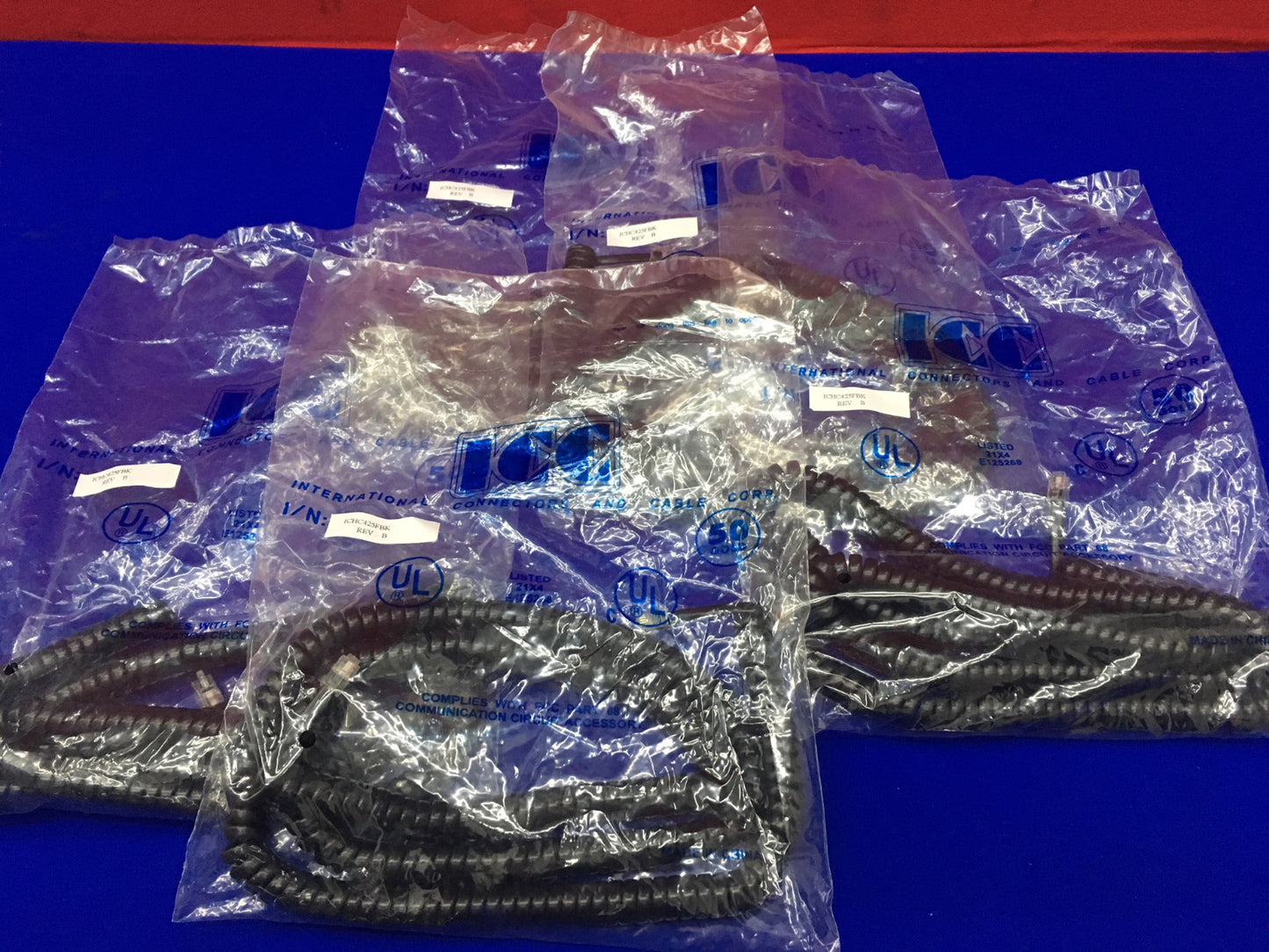 Cavo telefonico spiralato nero per cornetta GE ICC 2500BK ICHC425FBK da 25 piedi