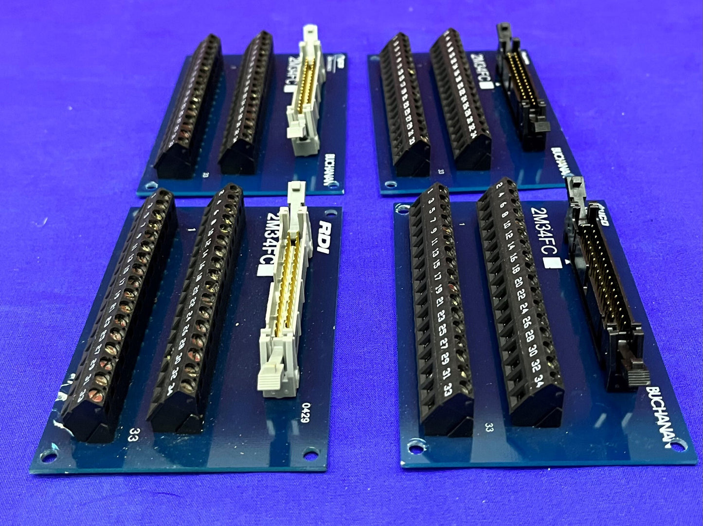 1 LOT QTY OF 4 - Terminal Block Interface Module 2M34FC (3-Tyco 1-RDI Brand)