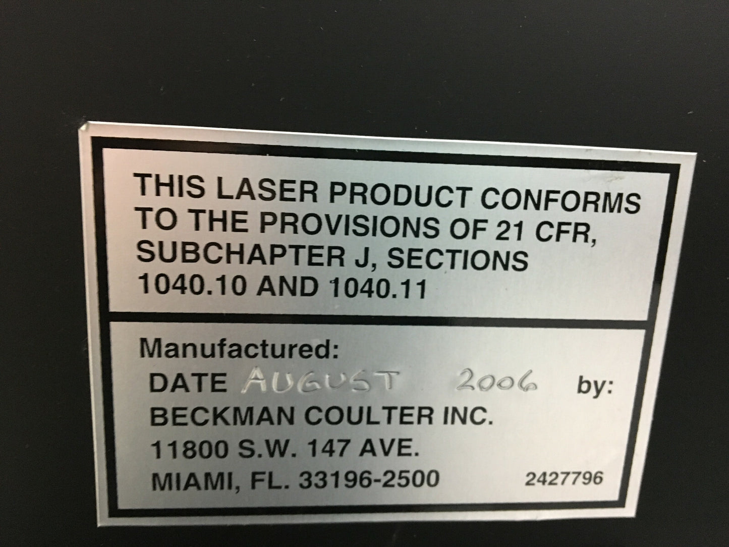 BECKMAN COULTER CELL LAB QUANTA SC 771917 SN AK340060 PER PARTI O RIPARAZIONI