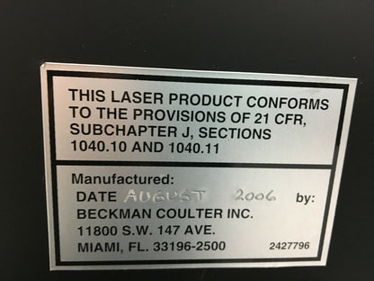 BECKMAN COULTER CELL LAB QUANTA SC 771917 SN AK340060 PER PARTI O RIPARAZIONI