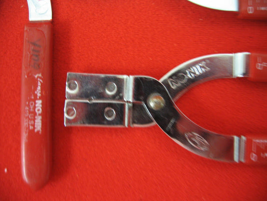 CLAUSS NO-NIK FIBER OPTIC STRIPPER USED RED HANDLE 1 LOT OF 7