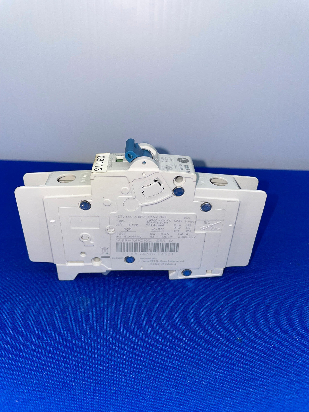 AB, 1489-M C 10A, DIN MOUNT, 1 POLE UNIT CIRCUIT BREAKER, SELLING AS 1 'LOT OF 4