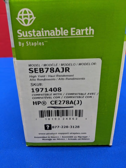 Staples Sustainable Earth Remanufactured Black Toner Cartridge (Model SEB78AJR)
