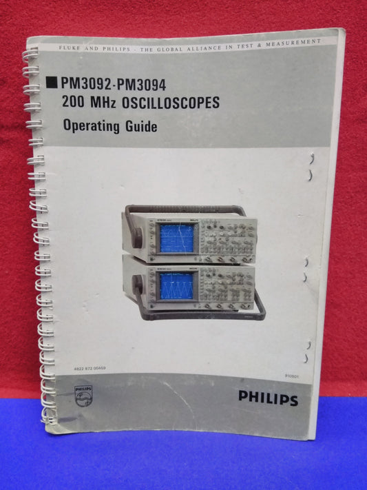 Guide d'utilisation des oscilloscopes Philips PM3092-PM3094 200 MHz. Cet article est d'occasion.