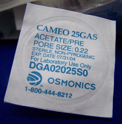 OSMONICS DGA02025S0 CAMEO 25GASFILTERS
