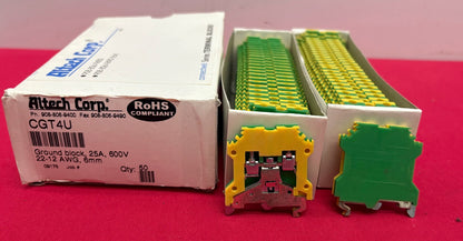 ALTECH 端子台エンドプレート CGT4U、イエロー/グリーン - 1 パッケージ数量 50 エンドプレート