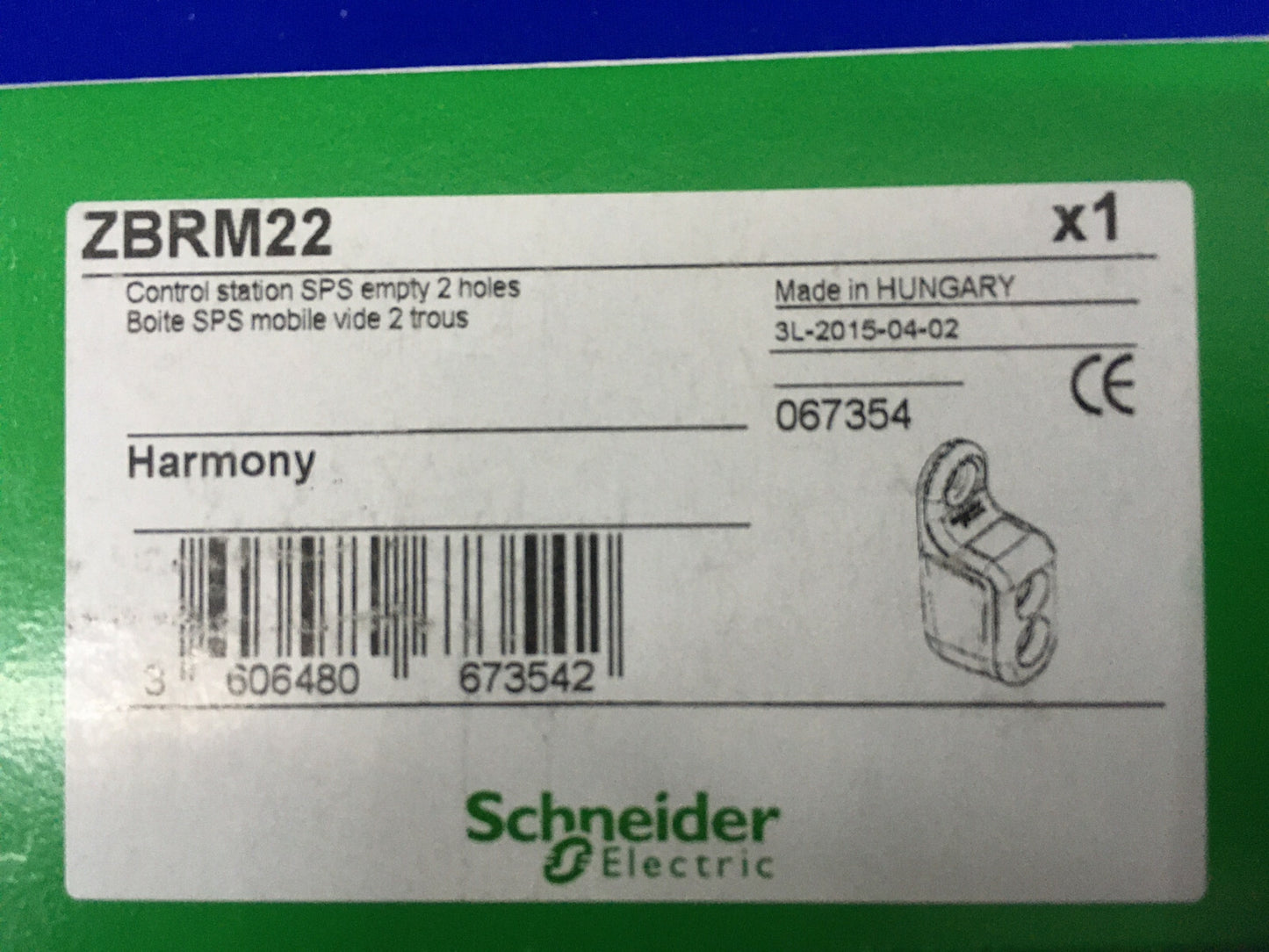 SCHNEIDER ELECTRIC ZBRM22 HARMONY POSTE DE CONTRÔLE SPS VIDE 2 TROUS 