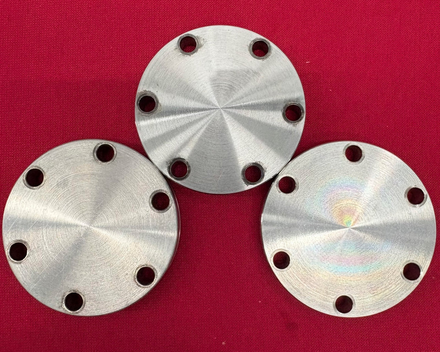 CONFLAT FLANGE BLANK DOUBLE SIDED 2 3/4” STAINLESS STEEL FITTING - 1 LOT QTY 3