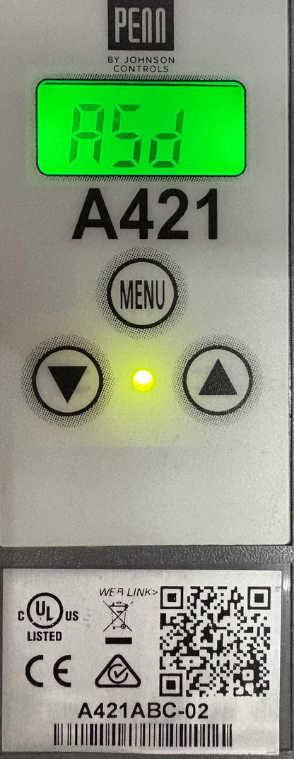 ペン・ジョンソン・コントロールズ A421 温度調節器 &amp; A99BB-200C ケーブル - 部品/修理