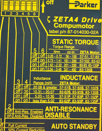 PARKER COMPUMOTOR ZETA4 DRIVE p/n 87-014030-02A