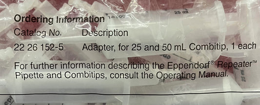 1 PKG mit Menge 22 - EPPENDORF Katalog Nr. 22 26 1703-3 COMBITIPS 25ml