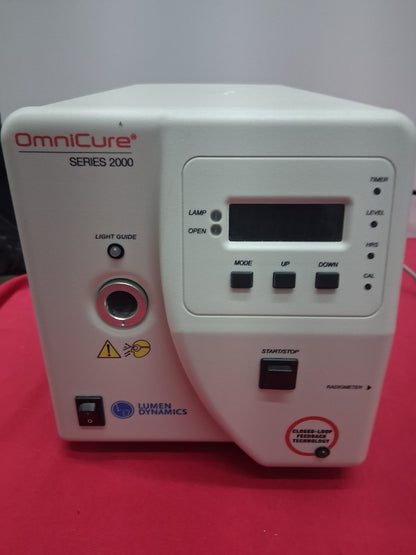 OMNICURE S2000-XLA UV CURE WITH BIFURCATED LIGHT GUIDE AND FOOT PEDAL 276 HOURS