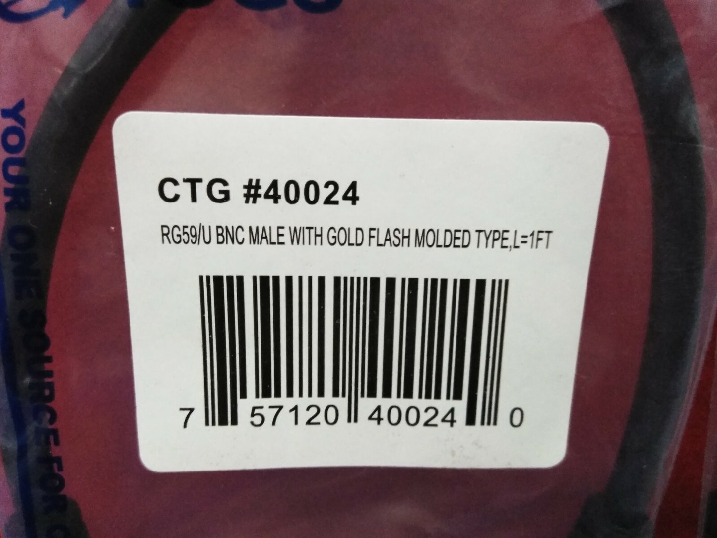 LOT OF 8 CABLES TO GO CTG#40024  RG-59-COAXL/W/QUICK DISCONNECTIONS