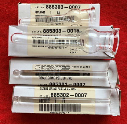 1 LOT - MISC Kontes Glass 7ml Tissue Grinder Stamper &amp; Vijzel Schenktuit