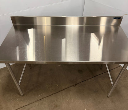 Stainless Steel Table 29" W x 60" L x 34 1/2" H With 5" Backsplash Workbench