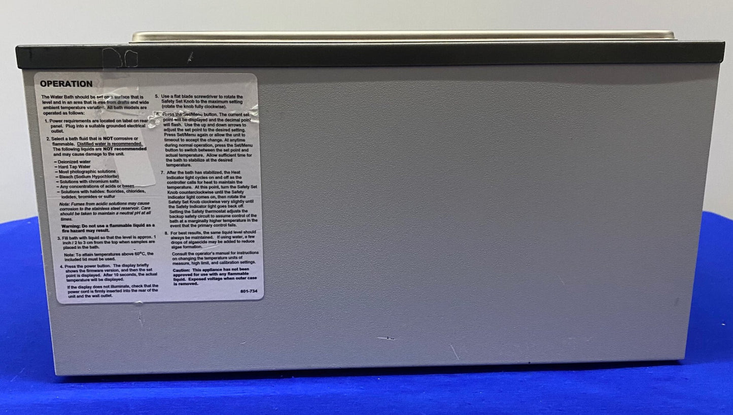 VWR MODELO 10L 97025-134 WD10V11B BAÑO DE AGUA CALENTADOR 60HZ 4.2A 115V - FALTA TAPA 