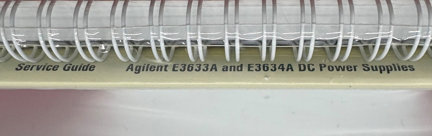 AGILENT TECH E3633A & E3634A USER GUIDE / SERVICE GUIDE E3634-90000