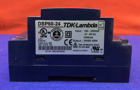 Alimentador de carril DIN TDK-LAMBDA DSP60-24 / DSP 60-24 / DSP60 SERIES 