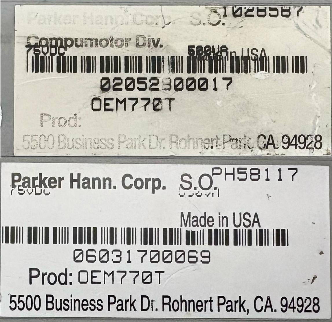 PARKER  COMPUMOTOR  OEM770T  TORQUE SERVO DRIVE STEPPER CONTROLLER -QTY 4 -PARTS