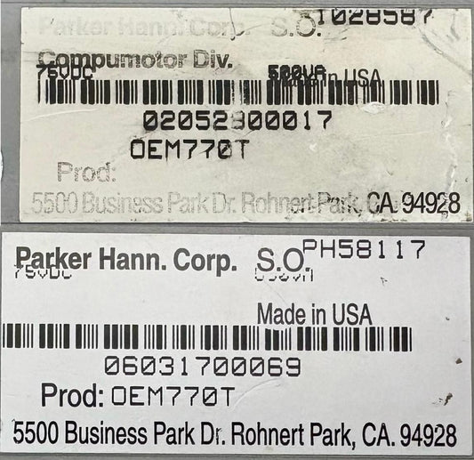 PARKER  COMPUMOTOR  OEM770T  TORQUE SERVO DRIVE STEPPER CONTROLLER -QTY 4 -PARTS