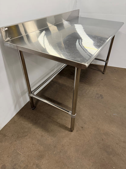 Stainless Steel Table 29" W x 60" L x 35 1/2" H 5" Backsplash