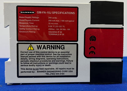 BANNER MASCHINENSICHERHEIT GM-FA-10J MODUL 24V AC/DC 250 VAC-6A