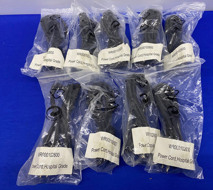 LONGWELL E55333 グリーン ドット 6 フィート 病院グレード電源コード - 1 ロット 9 本入り
