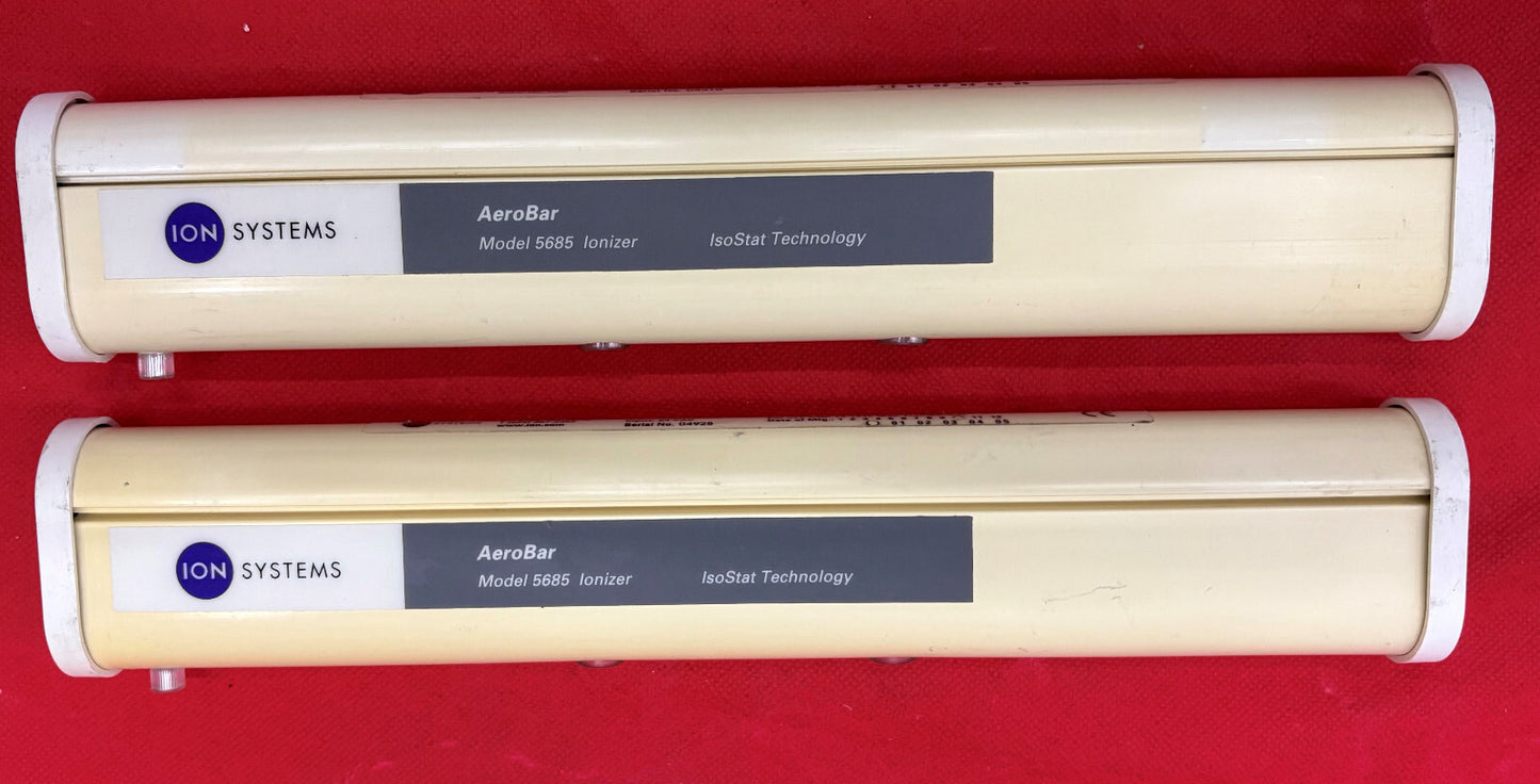 ION SYSTEMS AEROBAR ISOSTAT TECHNOLOGY 5685  IONIZER - NO POWER SUPPLY - QTY 2