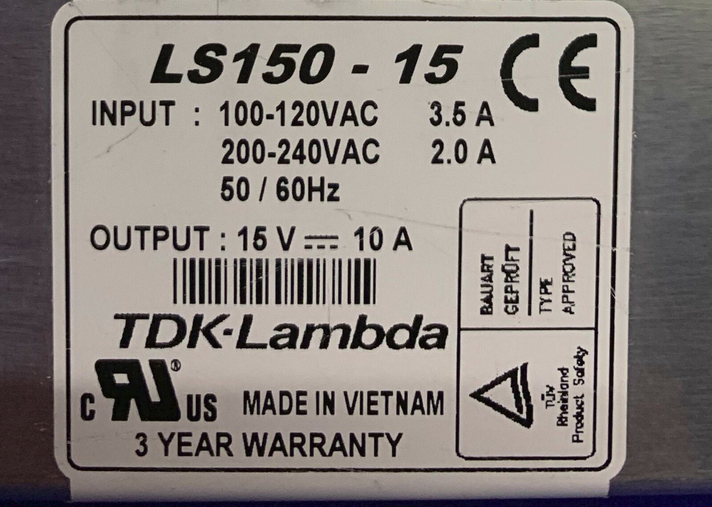 CONVERTIDOR CA/CC TDK-LAMBDA LS150-15
