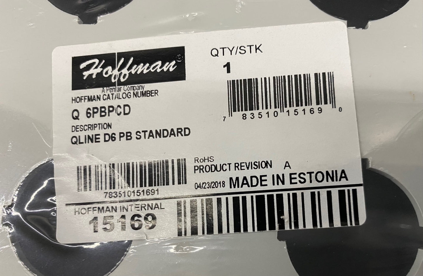 HOFFMAN Q6PBPCD / 15169 REV A QLINE D6 PB STANDARD CONTROL STATION ENCLOSURE