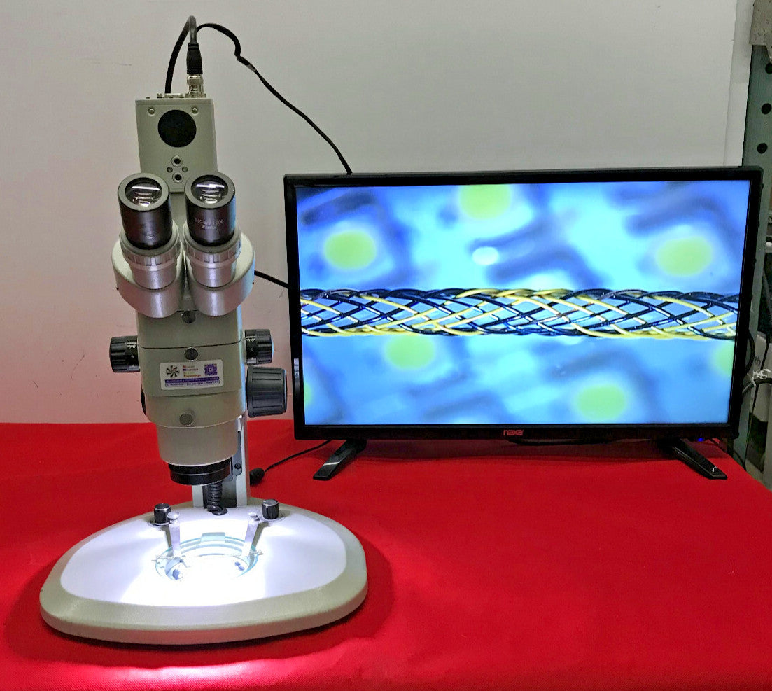 MMBT 50X Trinocular Video Microscope LED Top and Backlighting SZ-WF10X Eyepieces