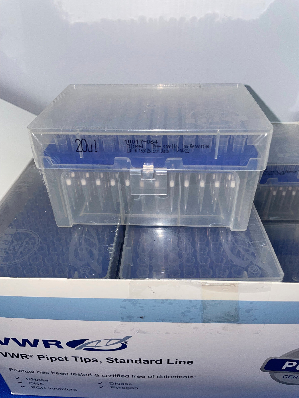 VWR 10017-064 PUNTAS DE PIPETA LÍNEA ESTÁNDAR 20ul - 1 PAQUETE DE 10 RACKS DE 96 PUNTAS