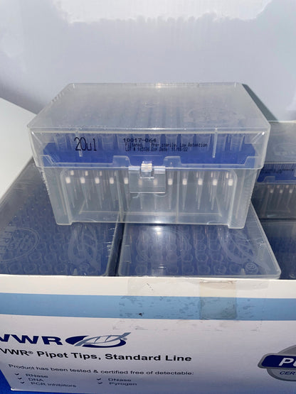 VWR 10017-064 PUNTAS DE PIPETA LÍNEA ESTÁNDAR 20ul - 1 PAQUETE DE 10 RACKS DE 96 PUNTAS