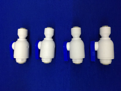 1 VERPAKKING VAN 4 KLEPPEN PARKER 5UMU8 KOGELKRAAN INLINE PIJPMAAT 1/4" BUISMAAT 1/4"