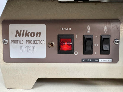 NIKON V-12B PROFILE PROJECTOR COMPARATOR V-12BS - ITEM IS FOR PARTS REPAIR