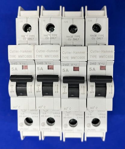 INTERRUTTORE AUTOMATICO EATON / CUTLER HAMMER WMTC1005 5AMP 1 POLO 240V - 1 LOTTO QTY 4