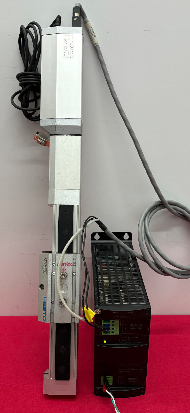 FESTO LINEAR ACTUATOR & FESTO MOTOR & MURR SWITCH MODE POWER SUPPLY PARTS/REPAIR