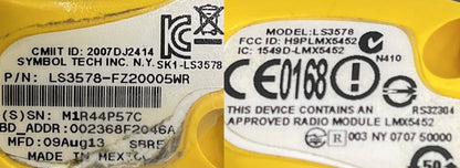 SYMBOL MOTOROLA BARCODE SCANNER LS3578 mit LADESTATION - 1 LOT MENGE 2